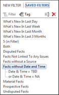 My Saved Searches > Facts spreadsheet
