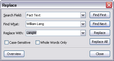 Replace dialog box Replace dialog box