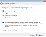 Import Linked Files > Ready to Import Import Linked Files > Ready to Import