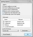 Spelling Options dialog box Spelling Options dialog box
