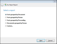 By Object Report Wizard > Select Report dialog box By Object Report Wizard > Select Report dialog box