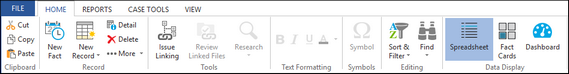 CaseMap menu bar CaseMap menu bar