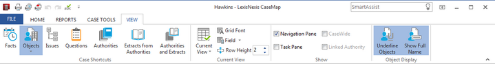 View menu View menu