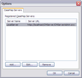 Tools > Options > CaseMap Servers