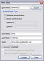 New User > Windows authentication