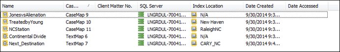 Index Location column