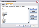 CaseMap Server Properties > Ignore Words CaseMap Server Properties > Ignore Words