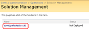 Solution Management Solution Management