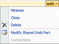 Edit > Modify Shared Web Part Edit > Modify Shared Web Part