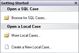 Getting Started pane > opening cases