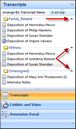 Transcripts pane > Expand/Collapse buttons