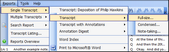 Reports > Single Transcript > Transcript Reports > Single Transcript > Transcript