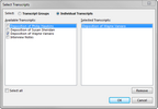Select Transcripts Select Transcripts