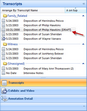 Transcripts pane with appended draft