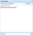 Transcripts pane with applied transcript filter Transcripts pane with applied transcript filter