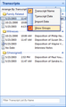 Transcripts pane > Show Groups Transcripts pane > Show Groups