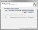 Auto Link Exhibit Wizard > New Document Path Auto Link Exhibit Wizard > New Document Path