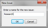 New Issue dialog box New Issue dialog box