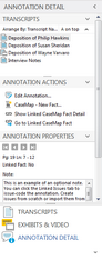 Annotation Detail pane Annotation Detail pane