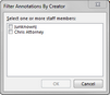 Filter Annotations by Creator