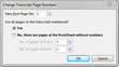 Change Transcript Page Numbers Dialog Box Change Transcript Page Numbers Dialog Box