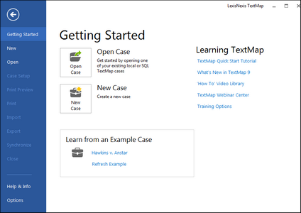 Getting Started pane
