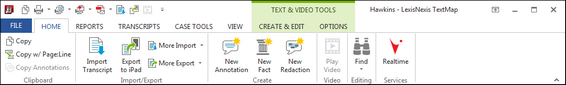 TextMap menu bar