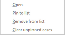 Recent Cases Options List