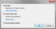 Send Transcript to Sanction dialog box Send Transcript to Sanction dialog box