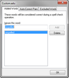 Selected dictionary dialog box Selected dictionary dialog box