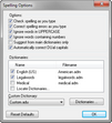 Spelling Options Spelling Options