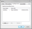 TextMap > Tools > Options > CaseMap Servers TextMap > Tools > Options > CaseMap Servers