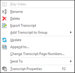 Transcript Menu Transcript Menu