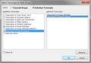 Select Transcripts for New Group Select Transcripts for New Group