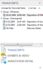 Transcripts sorted by date/time