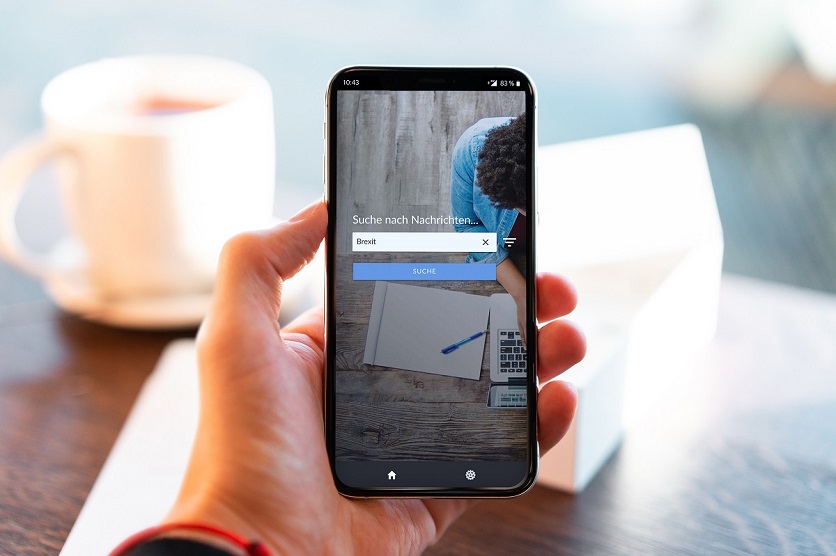 The Nexis News Search app on mobile