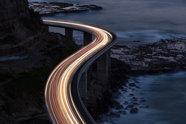 traffic lights on bridge