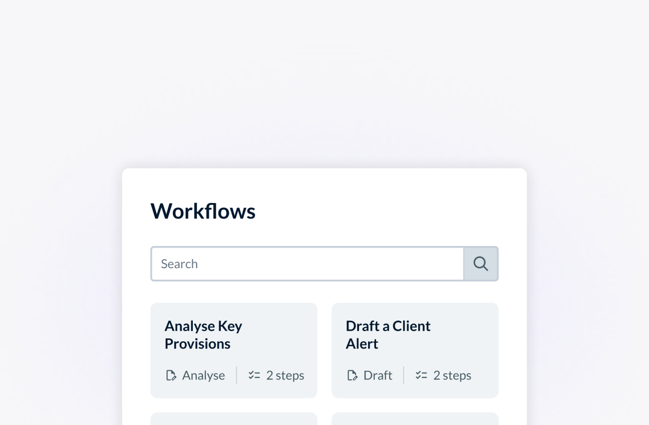 LexisNexis Prot&eacute;g&eacute; pre-built legal AI workflows for analysing provisions and drafting alerts