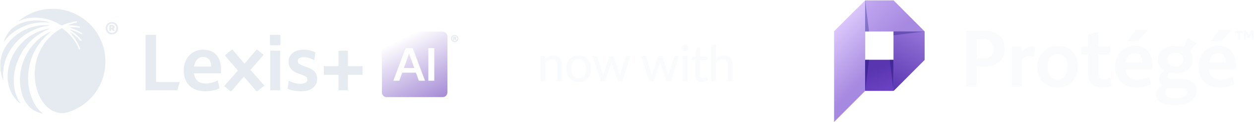 Combined Lexis+ AI and Protégé logos