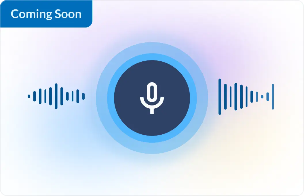 Microphone icon in active state, enabling voice-to-text.