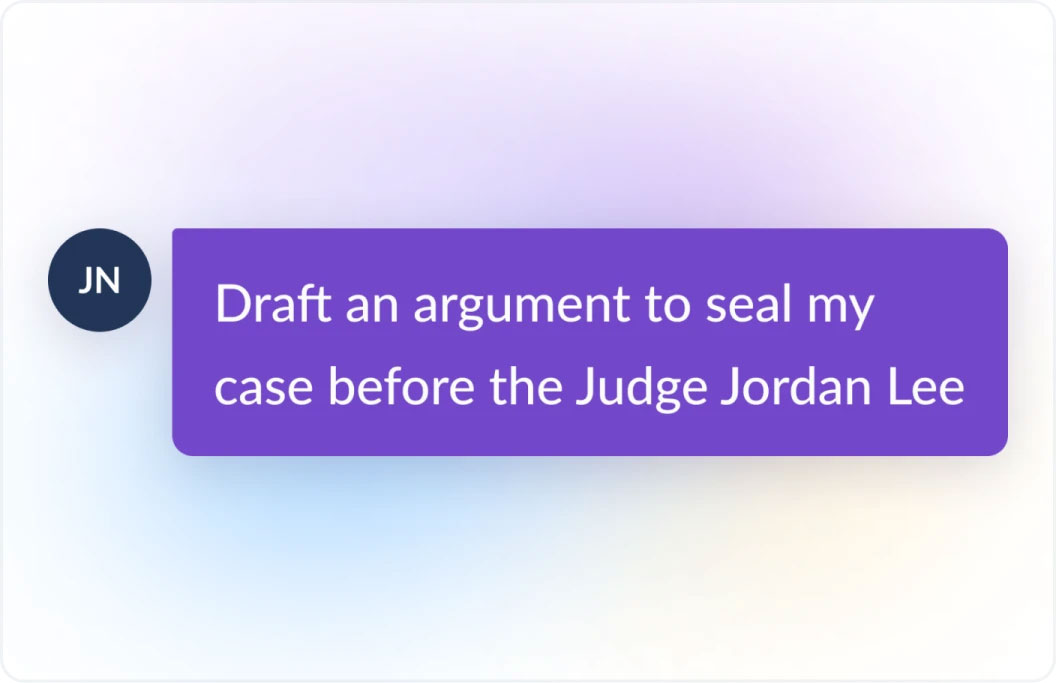 Animation showing an email that prompts the user to tell Protégé: Search my firm’s documents for pharmaceutical Merger 1 agreements with a purchase price of one hundred million dollars. Protégé then lists the results within the same environment 