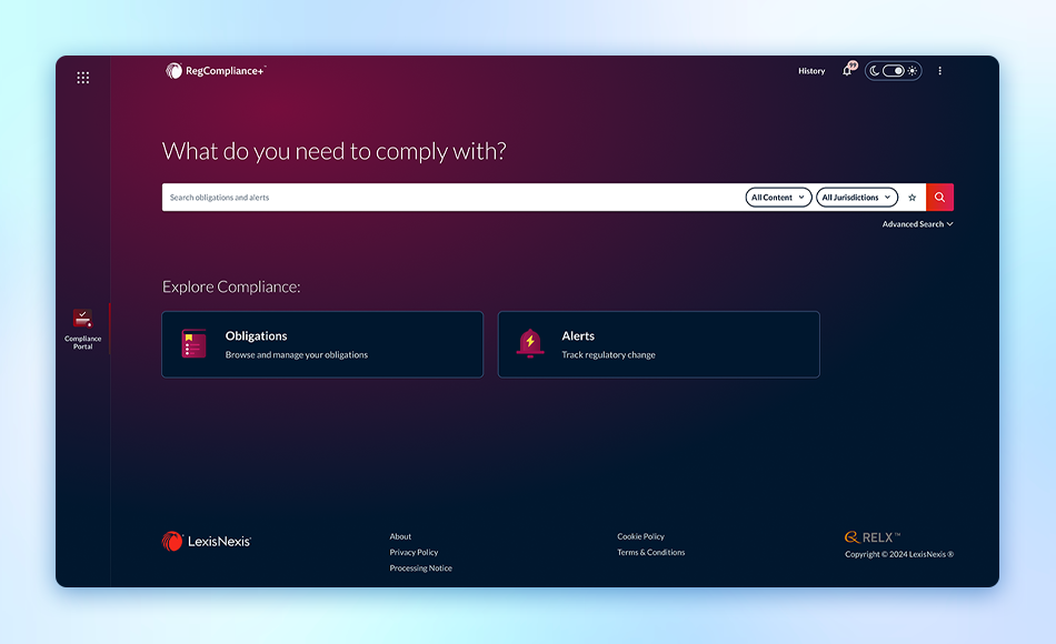 LexisNexis Regulatory Compliance NZ homepage with powerful search for compliance topics.