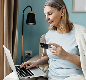 Online payment transaction with credit card representing consumer data privacy