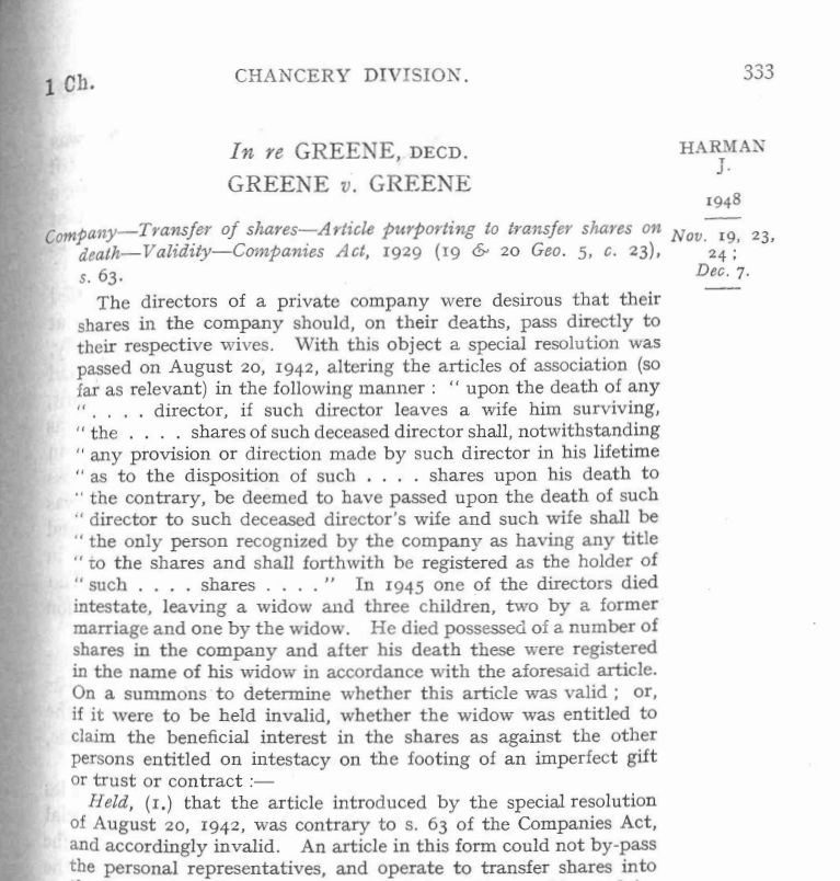 Excerpt from the legal case Greene v. Greene