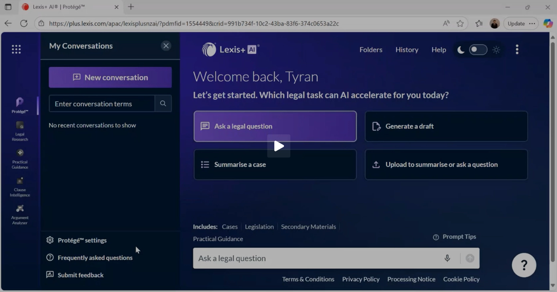 LexisNexis Protégé NZ Timeline Visualisation feature