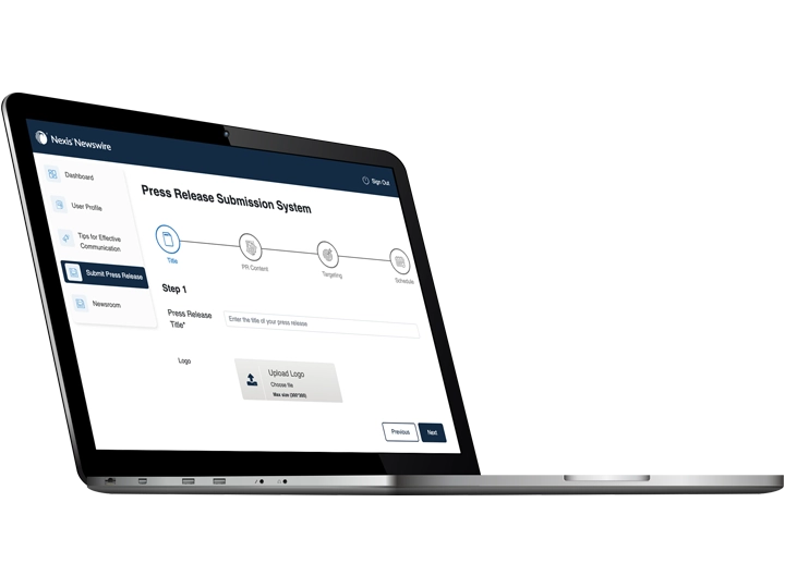 Newswire press release submission system 