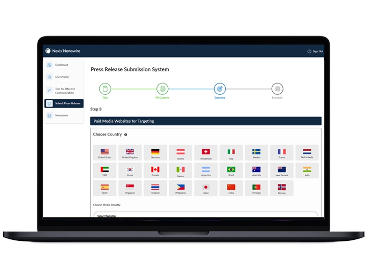 Nexis Newswire product interface