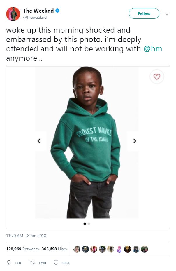 Reaktion The Weeknd auf H&M Skandalpullover