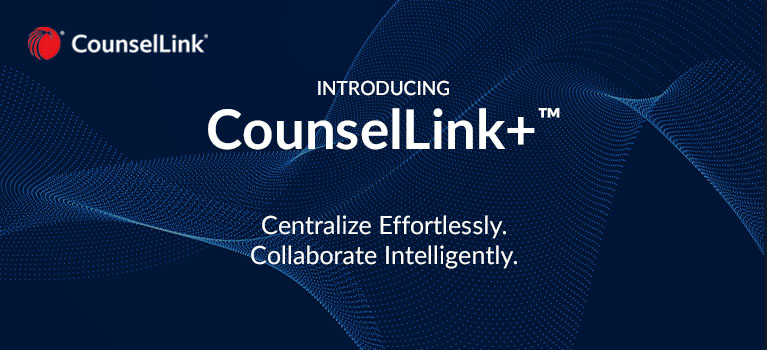 LexisNexis CounselLink banner image with blue background depicting introduction of product