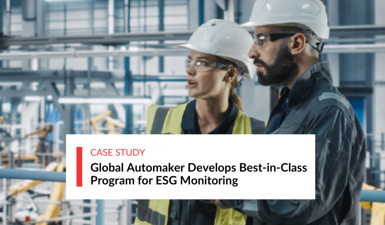 Global Automaker Develops Best-in-Class Program for ESG Monitoring